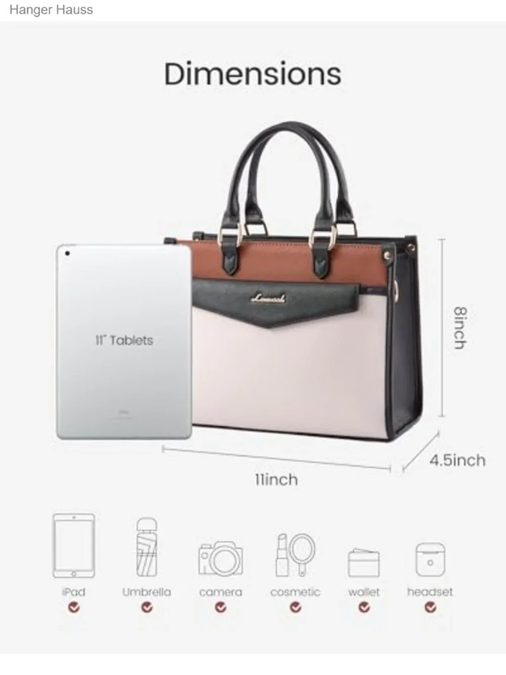 PU Leather Satchel Tote Purse Waterproof Women's Handbag Crossbody Shoulder Bag
